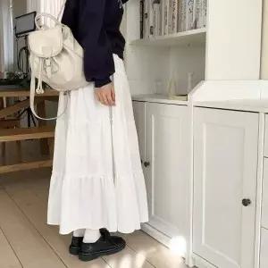 [다잇템] 여성용 FW 소프트 티어드 프릴 세무 롱치마_24094825_588872