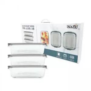 ( )뉴오븐글라스 스마트 3종세트직사각 1050mlx3p 오븐용기 밀폐용기 반찬그릇 반찬통 선물세트