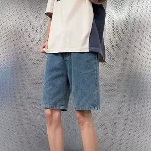 [골드스마일]남성용 루즈핏 기본 데님 5부 반바지 캐주얼 여름 팬츠