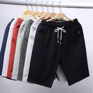 [골드스마일]남성용 여름용 스판 밴딩 린넨 5부 팬츠 반바지