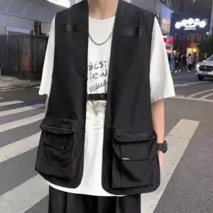 [골드스마일]남성용 오버핏 니트 조끼 브이넥 캐주얼