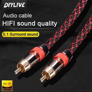 6N OFC 75옴 하이파이 디지털 동축 오디오 비디오 RCA 케이블 고급 to 남성 서브우퍼 1m 2m 3M 호환 5m 8m