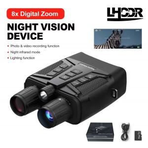 4K 나이트 비전 쌍안경 64GB 적외선 나이트 비전 고글 3인치 대형 스크린 8X 디지털 줌 사냥용 전술 조명
