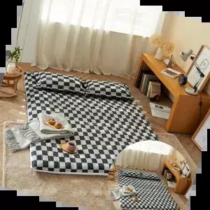 이불 더크린 체스 마이크로 온수매트커버 Q블랙