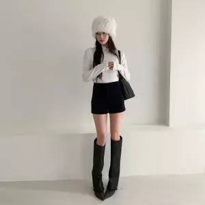 [다잇템] 여성 일상 편한 쁘띠 면원단 하이웨이스트 코듀로이 반바지