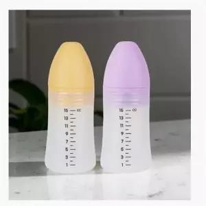 실리콘 약통 내열성 위생 다회용 약병 눈금표시 퍼플 + 옐로우