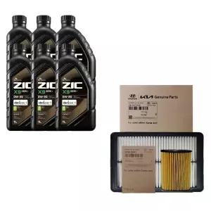 더뉴그랜저 IG 2.5 가솔린 지크 X9 제로 0W20(6L) 순정 필터 엔진오일세트