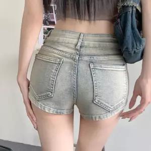 슬림 핫팬츠 빈티지 워싱 여자 청 반바지