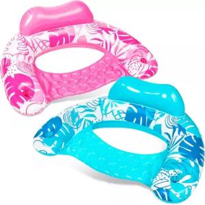 슬루시 풍선 수영장 플로트 컵 홀더가 있는 의자 2팩 폭파 여름 물놀이 즐거운 수영 파티 비치를 위한 해먹