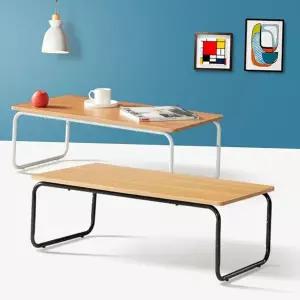 거실 좌식 테이블 다용도 심플 작은 좌식 커피 테이블 원목 사각 낮은 프레임 컴퓨터 원룸 스틸 책상