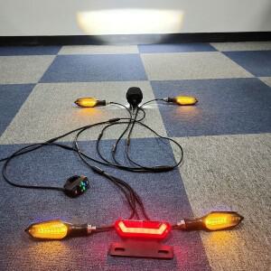 DIY 맞춤형 버전 전기 자전거 헤드라이트 전방 후방 방향 지시등 브레이크 변환 키트 B 24V 36V 48V