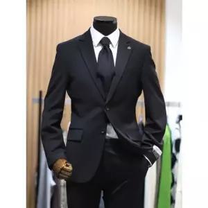 [갤러리아] BON 23F/W 블랙 캐시미어 혼방 슬림핏 스판 슈트 BN3FJA020