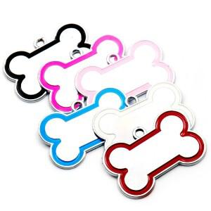 고양이 분실 방지 목걸이 펜던트 액세서리, 개 ID 태그, 뼈 모양 각인, 반려동물 이름표, 도매, 100 개