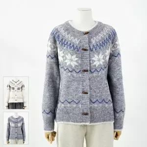 [로코엘라]벤자로 토글단추 여성 노르딕 니트 가디건_P415035562