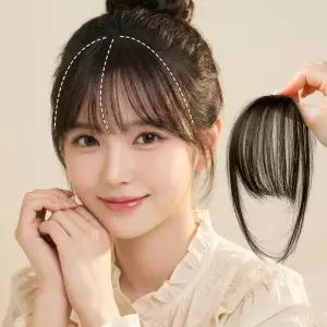 자연스러운 시스루뱅 앞머리 가발 사이드뱅 똑딱이 헤어피스 붙임머리