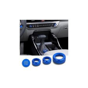 DvlynAuroa 2024-2026 기아 쏘렌토 액세서리용, 알루미늄 합금 손잡이 커버 트림 키트 4개 - 푸시 스타트, 볼륨 튜닝 및 드라이브 모드 (블루)