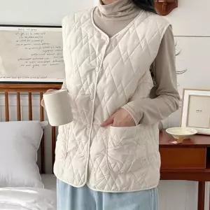 [하프클럽/]겨울 여성 누빔 퀼팅 패딩 조끼 베스트 경량 이너웨어