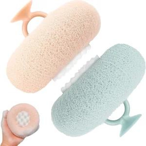 2팩 슈퍼 소프트 해바라기 흡입 컵 목욕 볼 남녀 필수 스펀지 루파 스펀지가 효과적으로 각질을 제거합니다