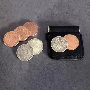 수마그 호핑 하프(모건 달러와 퀸 빅토리아 고대 코인) 마술 트릭 코인 사라지다 마술사들을 위한 환상