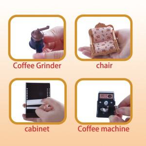 몽테조이 미니어처 가구 조립 DIY 거실 세트 소파 테이블 커피 머신 모델 1:12 디스플레이 스탠드 플레이하