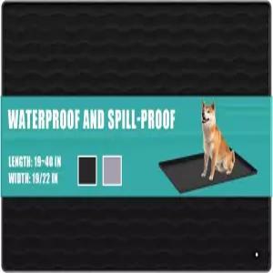 우르모나 19인치 x 실리콘 반려동물 먹이 매트 반려견 고양이 사료 및 물 방수 처리된 가장자리 배변함