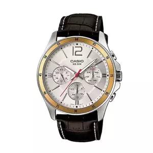 [신세계라이브쇼핑]카시오 MTP-1374L-7A 남성 라운드 아날로그 가죽 손목 시계
