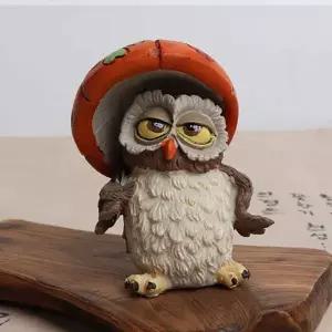 버섯 NNK533X1 우산쓴 부엉이 소품인형