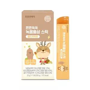 (정품) 천호엔케어 어린이 녹용 6년근 홍삼 아연함유 녹용홍삼 젤리 스틱 15포, 2개