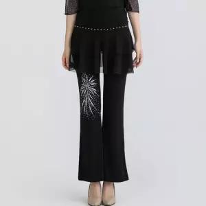 꽃 보석 캉캉 랩스커트 라인댄스바지 모던 사교 밸리 여성 여자 팬츠 줌바 난타