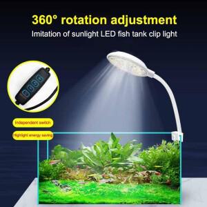 USB 수족관 LED 램프 어항 조명 장식 수생 다중 모드 디밍 가능 풀 스펙트럼 미니 클립 라이트