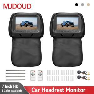 MJDOUD 자동차 머리 받침 모니터(지퍼 백 포함) 뒷좌석 범용 7인치 TFT 스크린 AV 입력 베개 모니터 터치