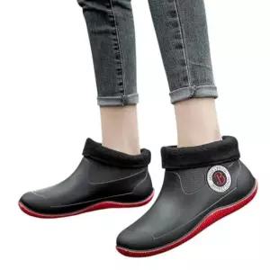 다용도 논슬립 작업 주방화 털 조리 방한 방수 장화 털주방화