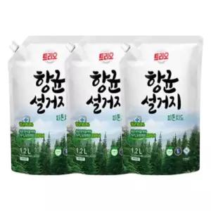 트리오 향균 설거지 피톤치드 리필 1.2L x 3개