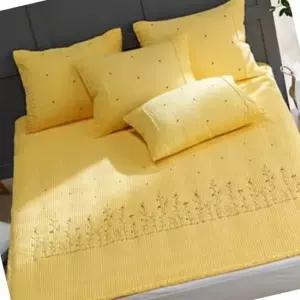 신혼침구 스프레드 퀸 세트 옐로우 가을이불 부드러운이불 털방지