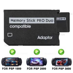 MS 메모리 스틱 프로 듀오 어댑터 카드 리더 PSP PSP1000 2000 게임 액세서리 용  SD TF