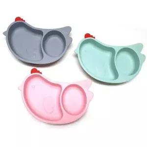 대코 565XCD47 실리콘 꼬꼬흡착식판2구 미니식판 유아식판