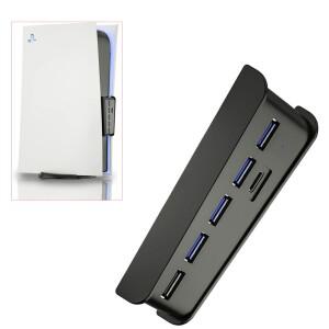 PS5 6 in 1 USB 분배기 확장기 허브 5 A +  C 포트 (PlayStation 디지털 버전 콘솔 액세서리)