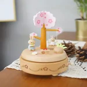 벚꽃나무 HZY440G8 토끼 우드 오르골