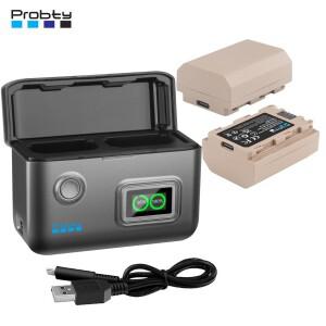 소니호환 A7 III IV V A1 A9 FX3 ZV-E1용 USB-C 포트 2800mAh NP-FZ100 배터리