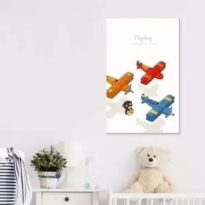 ( EXE418J1 출고옵션 - 25X40cm ) 아이방 캔버스액자 플라잉 쿤