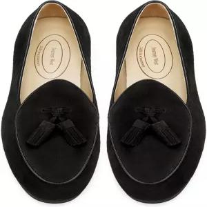 Journey West 남성용 스웨이드 가죽 벨기에 로퍼 슬립온 캐주얼 페니 빈티지