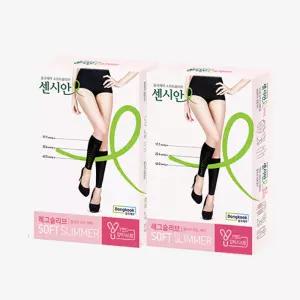 동국제약 센시안 소프트슬리머 레그슬리브 종아리 압박용밴드 무발 압박밴드 2개