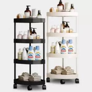 바퀴 트롤리 플라스틱 거치대 다용도 모서리 선반 욕실