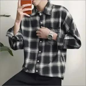 여자 대학생 클래식 체크 루즈핏 남방 셔츠 타탄체크 3컬러