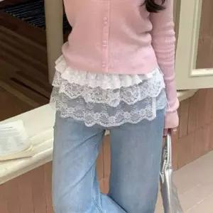 밴딩랩스커트 여성 힙커버 레이스 밴딩 랩스커트 1P 플라워 자수 레이어드