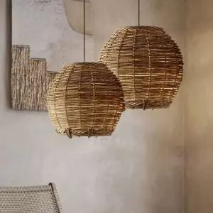 카페 비치 갓등 대형 샹들리에 라탄 조명 인테리어 천장