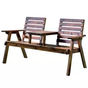 가든 야외의자 나무 원목 전원주택 올리브그린 야외정원 2인용 펜션