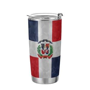 야살라 텀블러 도미니카 국기 20온스 스틸 벽 머그컵 컵 사무실 스테인리스 용기 뚜껑 음료 커피 여행용 빨대와 단열 백투스쿨 이중