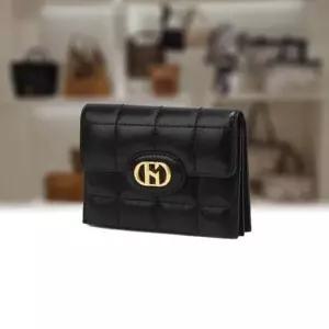 [헤지스](광주신세계)[H20크링클] 블랙 퀼팅 가죽 아코디언 카드지갑 HIHO6E762BK