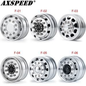 AXSPEED 2개 알루미늄 합금 프론트 휠 허브 파워/무동력 림 1/14 타미야 트럭 트레일러 트랙터 화물  부품